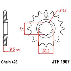 Звездочка передняя JT Sprockets (шаг 428 ) JT JTF1907